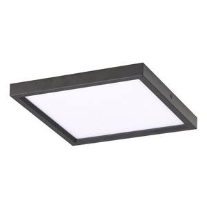 Vantage 11 in. square 1-Light Black LED Flush Mount with Acrylic Diffuser