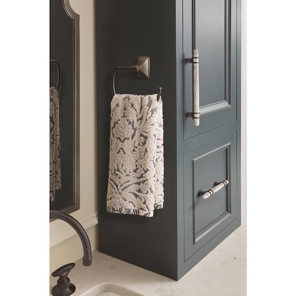 Carrione 3-3/4 in. (96mm) Modern Marble White/Oil-Rubbed Bronze Bar Cabinet Pull