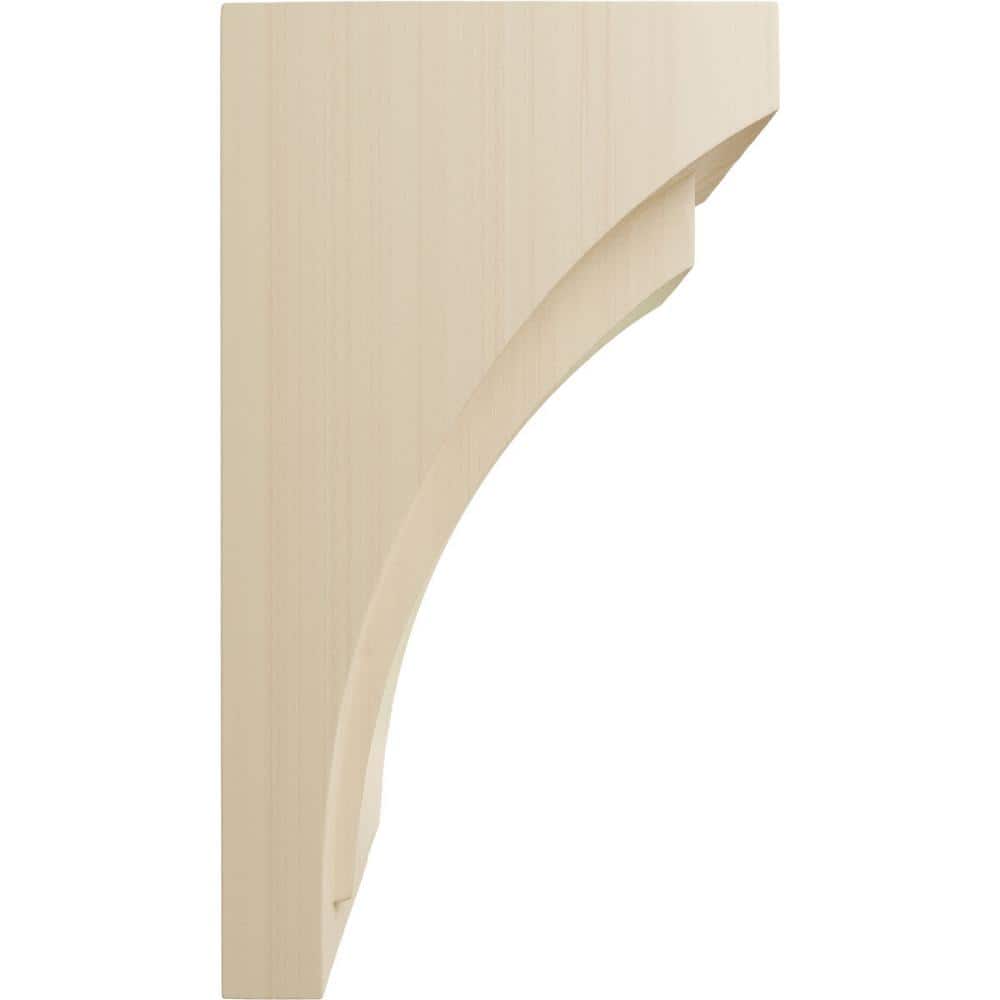 Large Natural Rubberwood Hand-Carved Corbel
