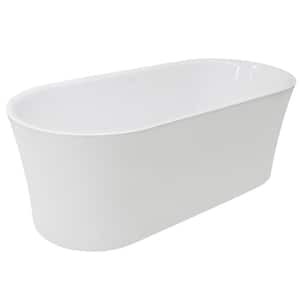 Jericho Series 67 in. Air Jetted Freestanding Acrylic Bathtub in White - Luxurious Soaking Comfort
