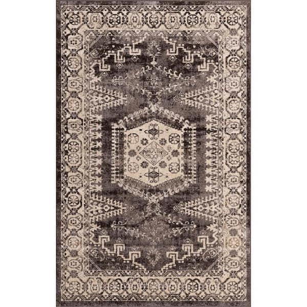 Unique Loom Utopia Larissa Dark Brown 5' 0 x 8' 0 Area Rug 3146627 ...