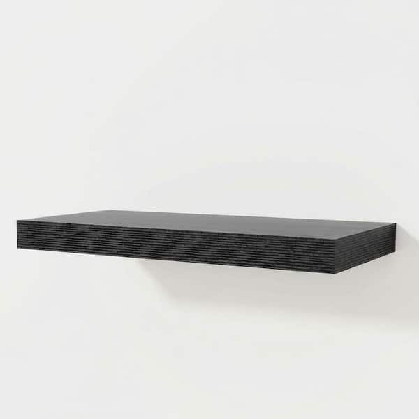 24 in. W x 12 in. D Black Floating Shelves, 2" Thicked Decorative Wall Shelf (1 Pack)