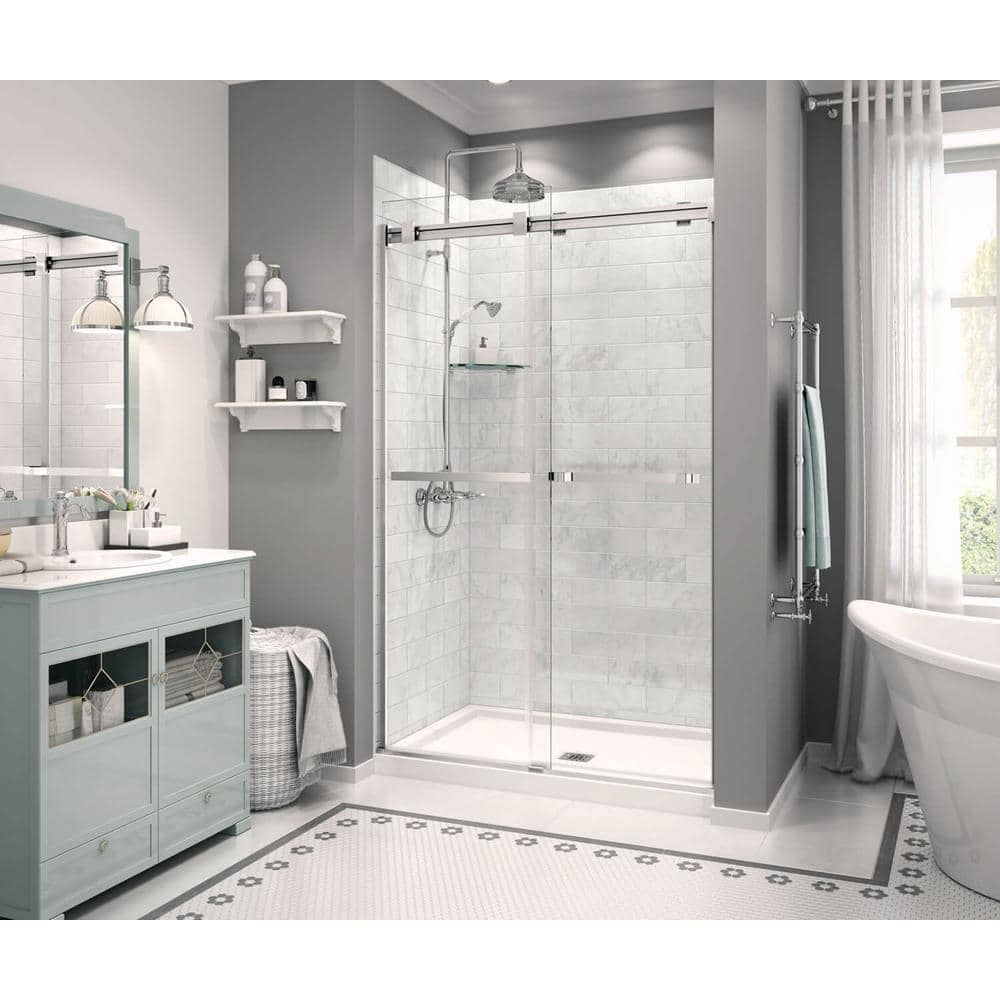 UPC 623163230635 product image for Zone Square 32 in. x 48 in. Low Threshold Shower Base in White | upcitemdb.com