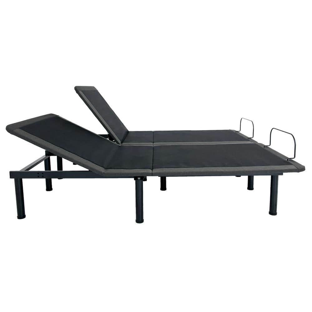 Queen Adjustable Metal Frame with Blue Latex Foam Mattress