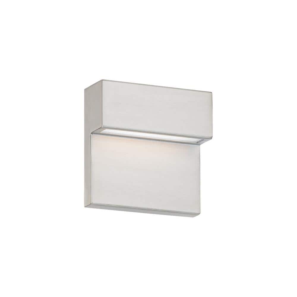 Balance Brushed Nickel Aluminum Indoor/Outdoor Hardwired Coach Sconce with Color Selectable Integrated LED price history on PriceWatchPro