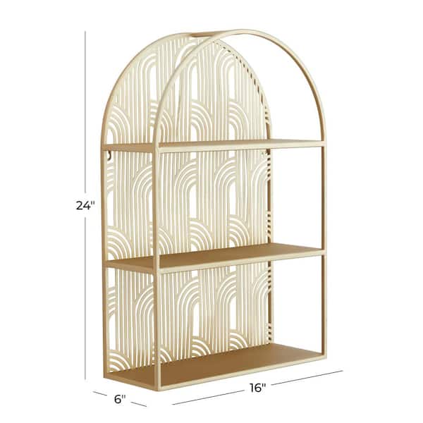 https://images.thdstatic.com/productImages/cfcdae43-1507-4ae2-b0be-9905a95bc100/svn/gold-litton-lane-decorative-shelving-041968-c3_600.jpg