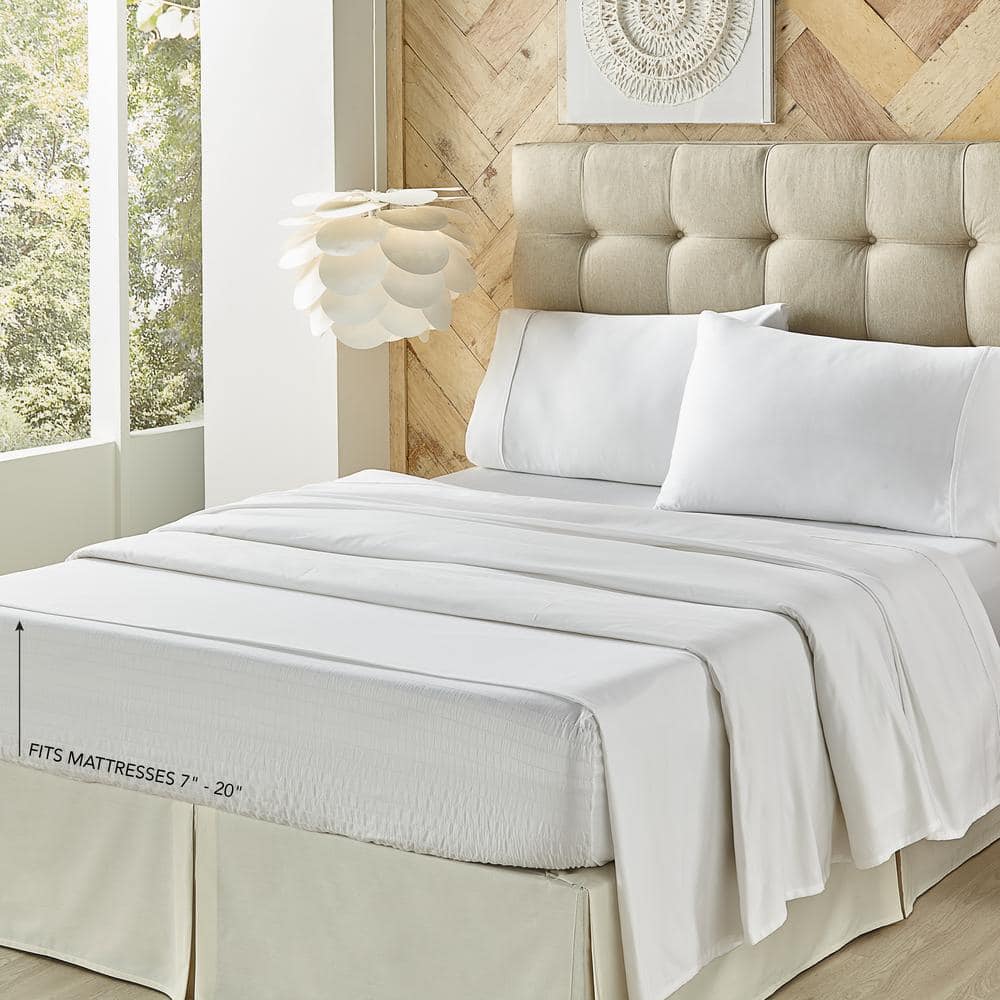 Royal Comfort 500 Thread Count Full/Double White Cotton-Polyester Sheet Set