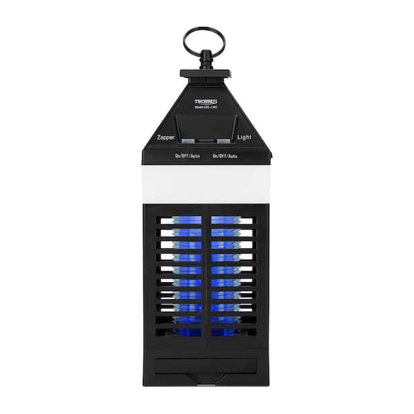 TECHKO Solar LED Bug Zapper Outdoor/Indoor Lantern with 360º Easy-Clean Brush and USB Charging (1/2 Acre Repellent Coverage)