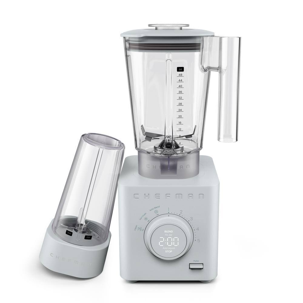 Chefman 48 oz. 6-Speed Concrete Countertop Blender with 20 oz. Travel Jar