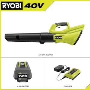 40V 120 MPH 550 CFM Cordless Battery Blower With 4.0 Ah Battery and Charger