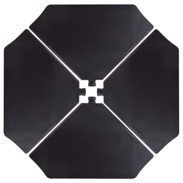 Amucolo 284 lbs. Capacity Offset Weighted Cantilever Hanging Heavy-Duty Patio Umbrella Base in Black(4-Piece)
