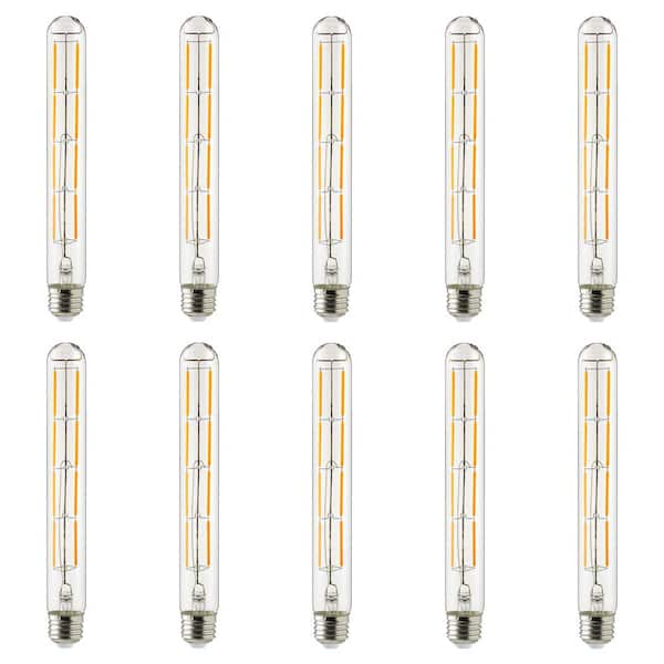 Sunlite 60-Watt Equivalence 4.6 in. T10 LED E26 Tube Light Bulbs, Warm White 2700K, (10-Pack)
