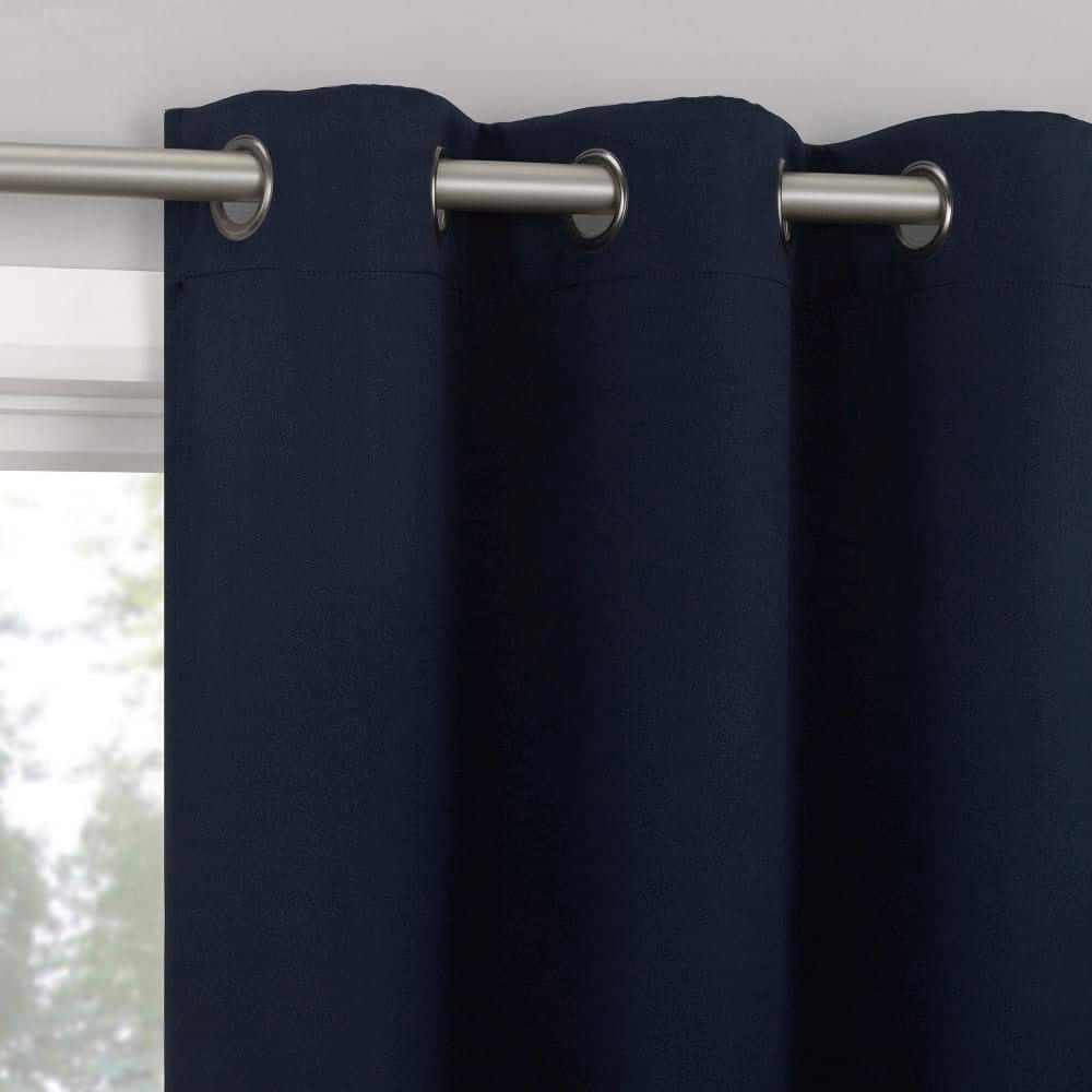 Sheridan Magnetic Closure Navy Blue Layered 40 in. W x 63 in. L Grommet 100% Blackout Curtain (Set of 2) price history on PriceWatchPro