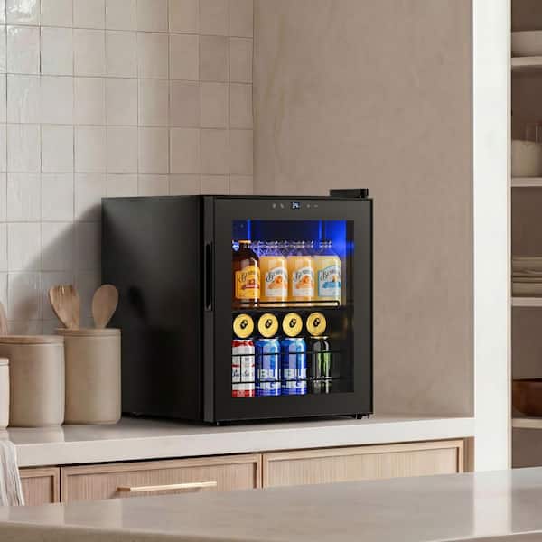 16.9 in. Single Zone 65-Cans Freestanding Compressor Beverage Cooler Refrigerator Fridge in Stainless Steel Frost Free