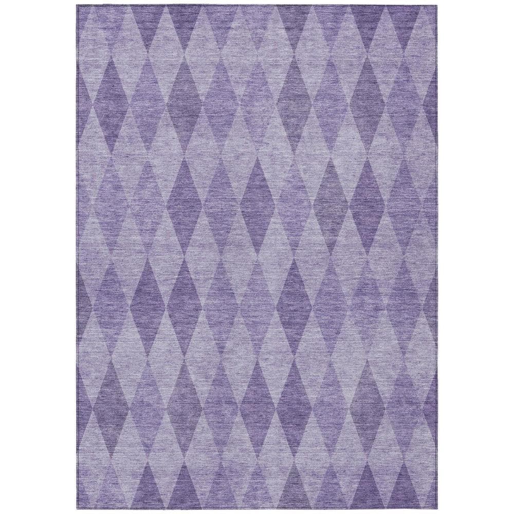 Purple 5 ft. x 8 ft. Woven Geometric Rectangle Indoor/Outdoor Area Rug price history on PriceWatchPro