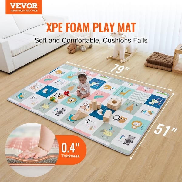 VEVOR Baby Play Mat Multi-Colored 4' x 7' Crawling Mat Non-Slip