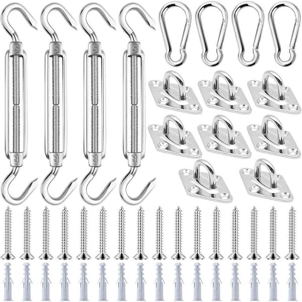 KIWDZFU 5 Inch Stainless Steel Shade Sail Hardware Kit for Outdoor Canopy and Patio Turnbuckles and Attachments