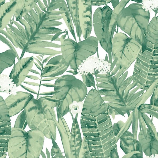 Tempaper Tropical Jungle Green Peel and Stick Wallpaper (Covers 56 sq. ft.)