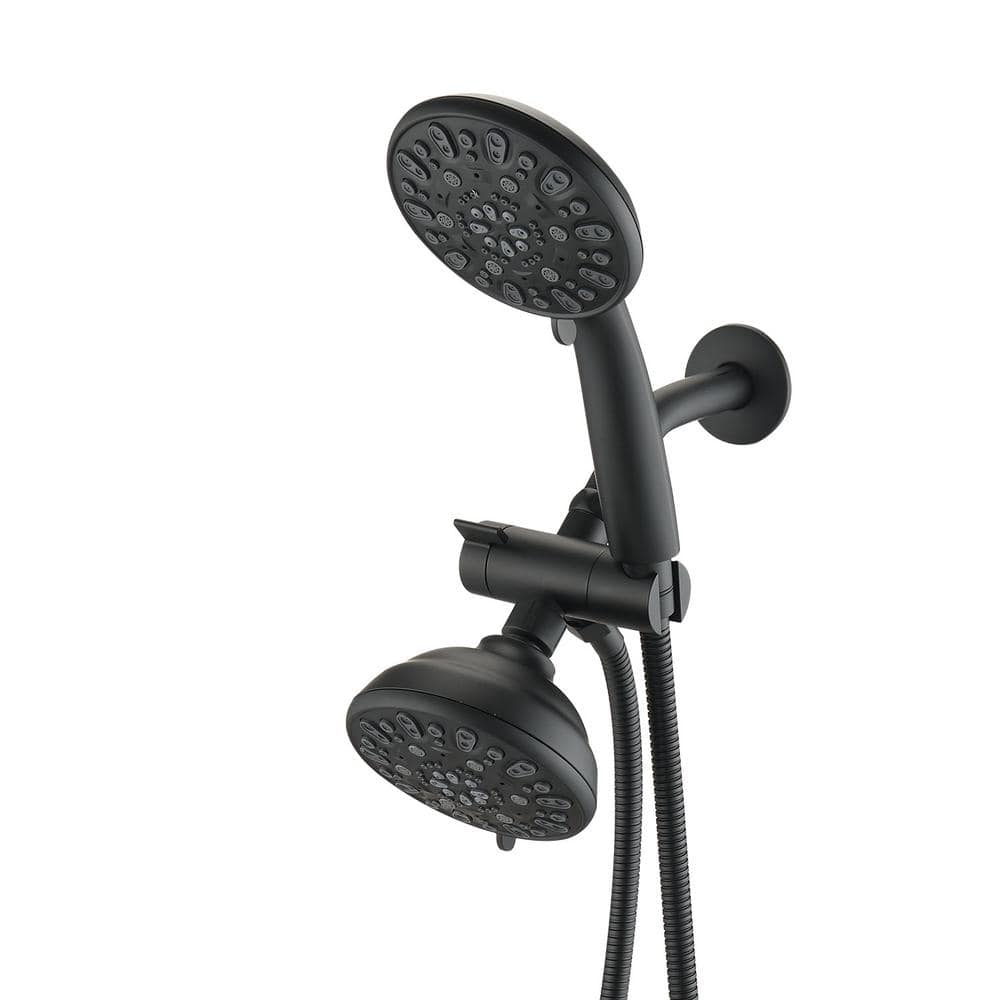 7-Spray Patterns with 1.8 GPM 4.72 in. Wall Mount Dual Shower Heads in Matte Black price history on PriceWatchPro