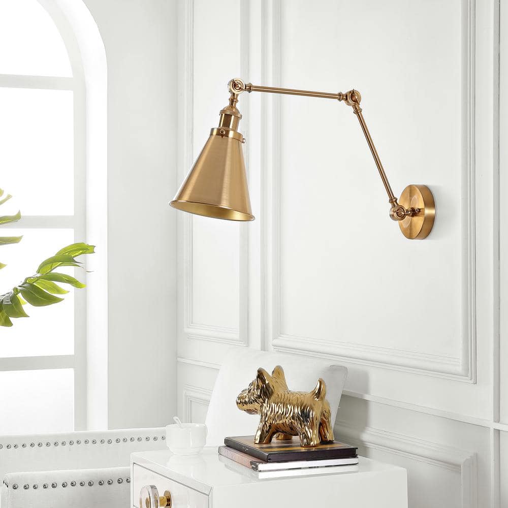 Brass Gold Adjustable Arm LED Wall Sconce
