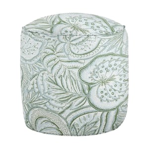 20 in. x 20 in. x 18 in. Sunbrella Sensibility Spring Floral Round Outdoor Bean Pouf