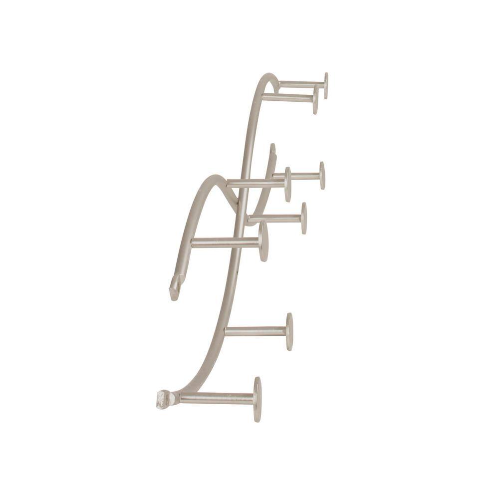 Satin Nickel 8-Hook Wall-Mount Coat Rack