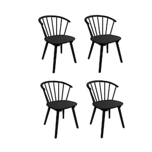 Winson Black Solid Wood Talia Dining Chair Windsor Back Farmhouse Spindle Dining Chair Side Chair Set of 4