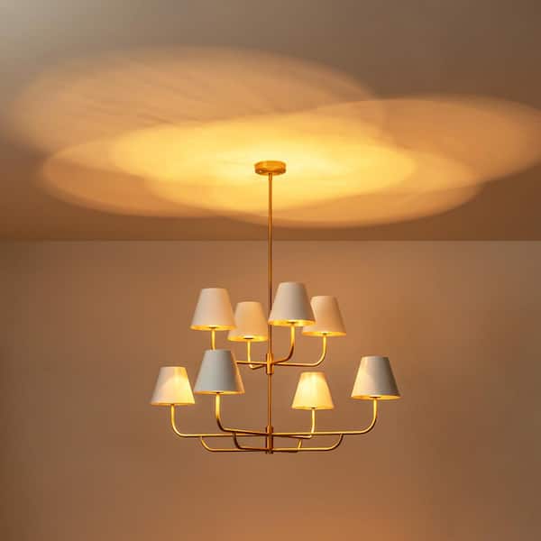 ホワイトシャンデリア Rennnsan Amelia 8-Light Modern White 2-Tiered Luxury
