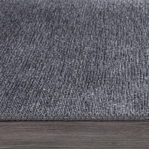 Dark Gray 10 ft. x 14 ft. Contemporary Solid Machine Washable Area Rug