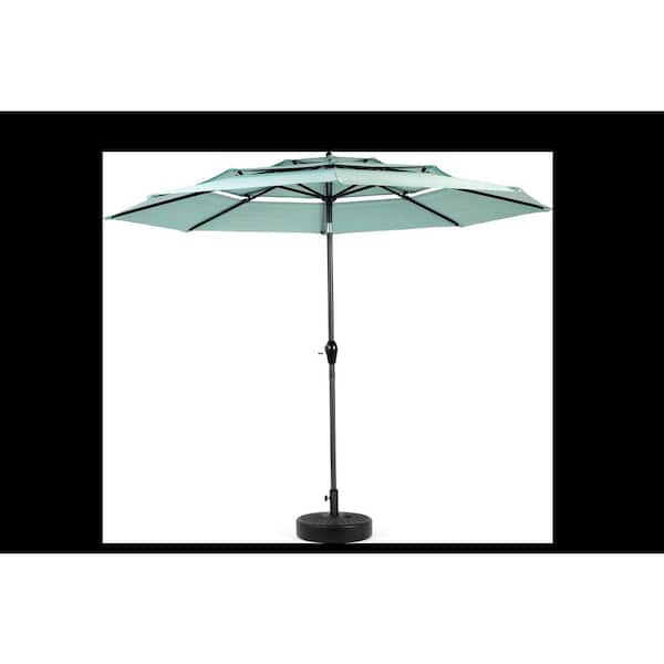 10 foot patio umbrella with auto tilt Tempera 10Ft Flora Navy while a vented canopy helps with air flow and keeps the umbrella from blowing away in windy climates ProShade 10' Auto Tilt Aluminum