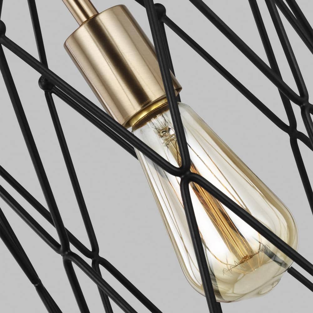Zarra Contemporary 1-Light Satin Brass Pendant for Indoor/Outdoor