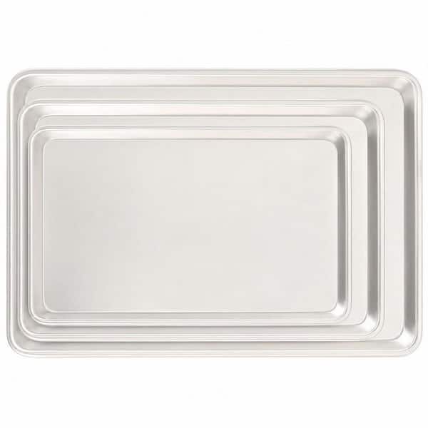 3-Piece Baking Sheet Pan Set, Commercial Quality Aluminum Cookie Sheets for Oven, Cookie Tray Pans for Baking, Roasting