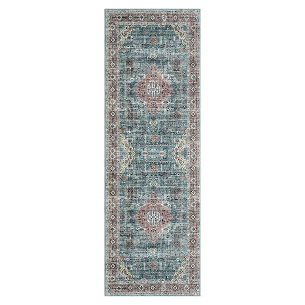 Unbranded Ultra Soft Taupe/Green 2 ft. x 6 ft. Persian Runner Rug