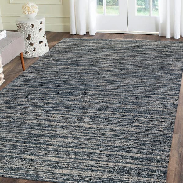 Amer Rugs Maryland 8x10 Area Rug Blue Polypropylene Rectangle Low Pile Striped Pattern Rugs for Living Room Dining Room Bedroom