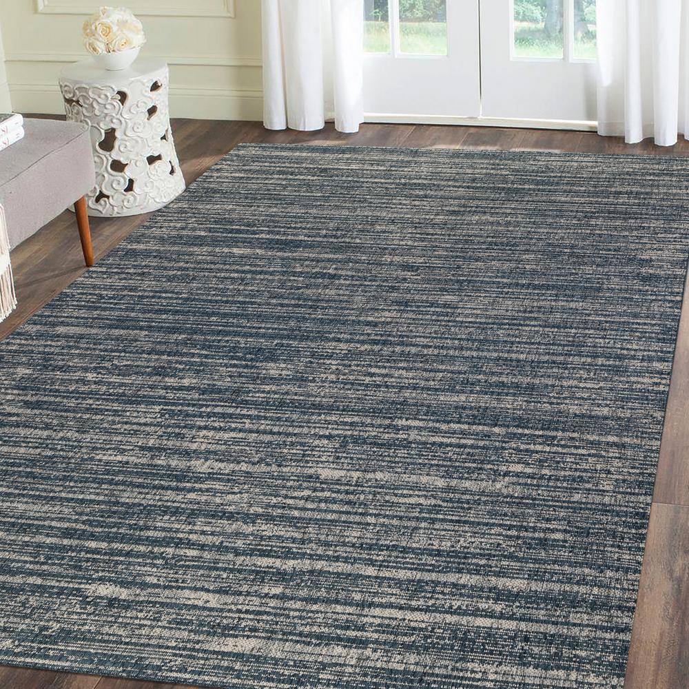Amer Rugs Maryland Cecil Blue 9 ft. x 12 ft. Striped Polypropylene