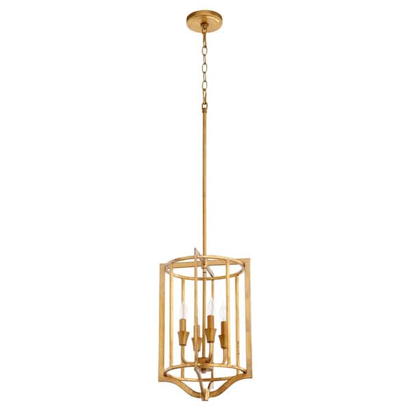 quorum Marquee 4-Light Pendant - Gold Leaf