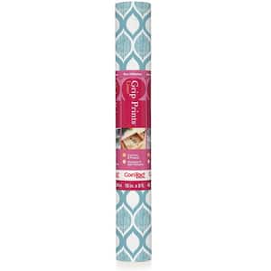 Grip Prints Savory Teal Blue and White 18 in. x 8 ft. Non-Adhesive Shelf and Drawer Liner (4-Rolls)
