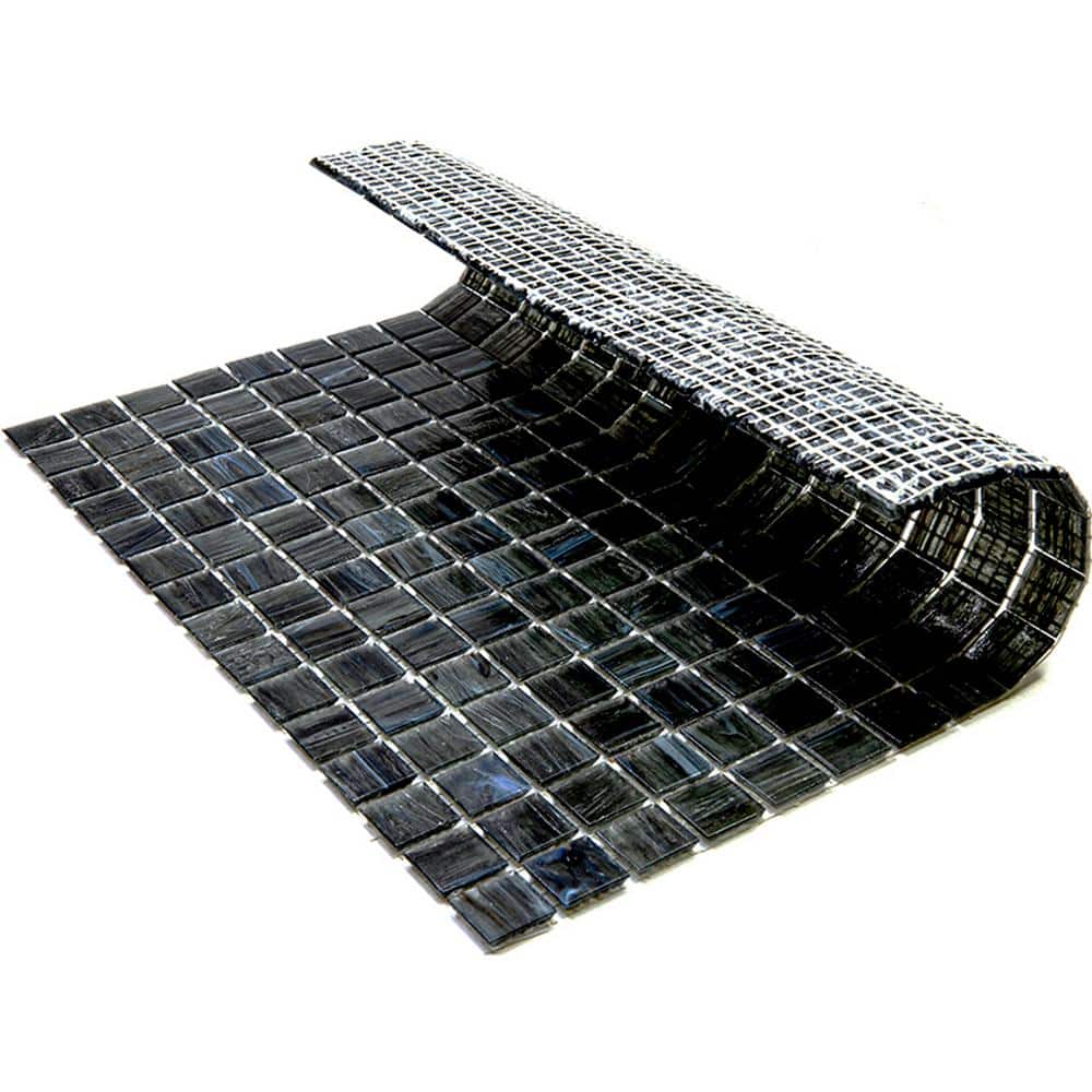 Celestial 12" x 12" Milestone Gray Glass Mosaic Tile