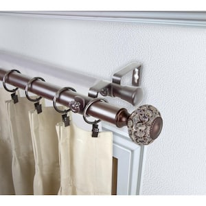 1 Inch Dia 66-120" Adjustable Lavish Double Curtain Rod in Bronze