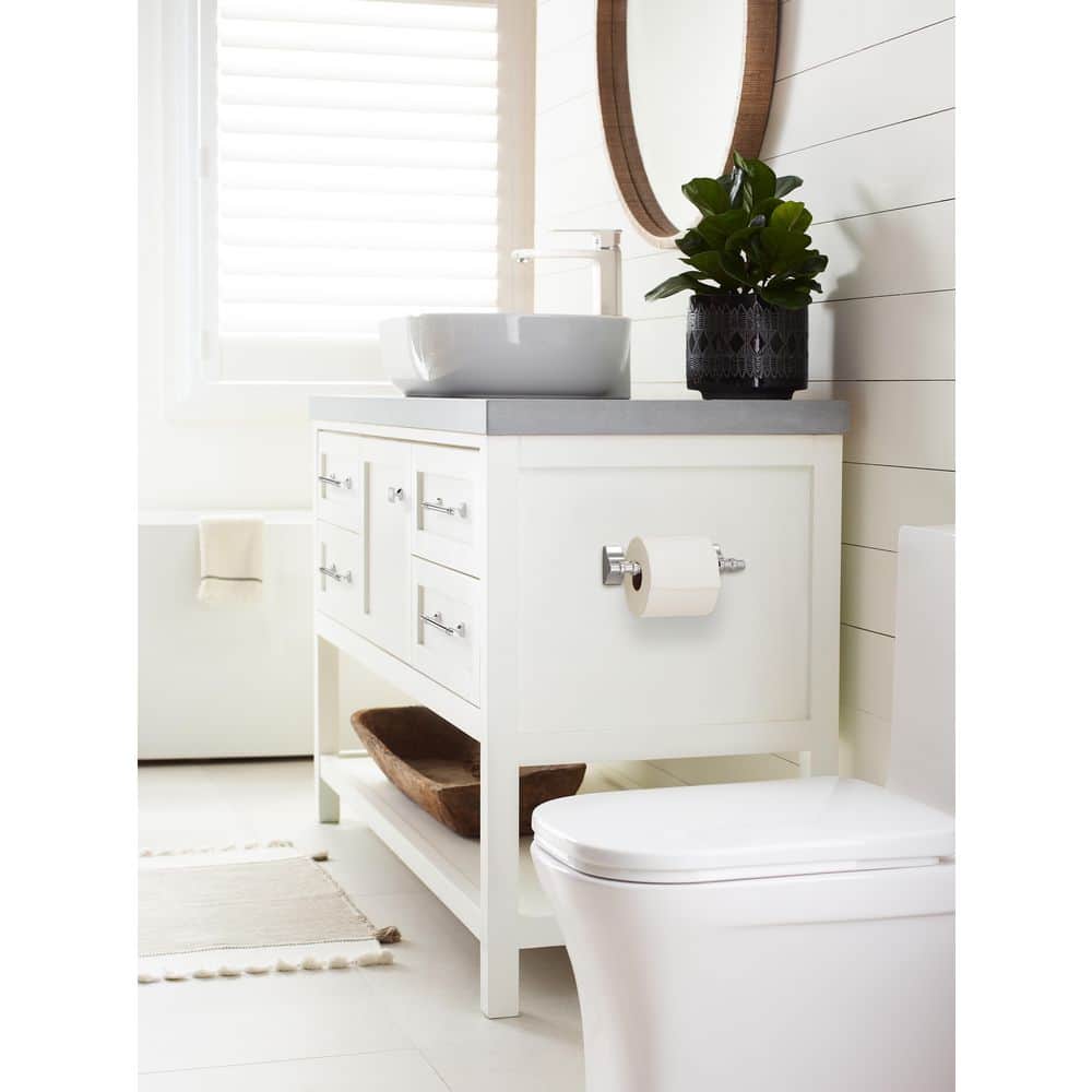 Chrome Pivoting Double Post Toilet Paper Holder