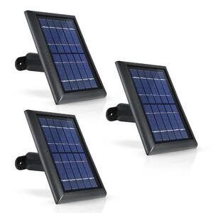 2-Watt 5-Volt Black Solar Panel for Wyze Cam Outdoor - Power Your Surveillance Camera Continuously (3-Pack)