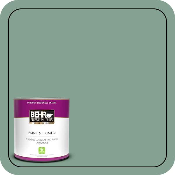 BEHR PREMIUM PLUS 1 qt. #MQ6-11 Mossy Bench Eggshell Enamel Low Odor Interior Paint & Primer