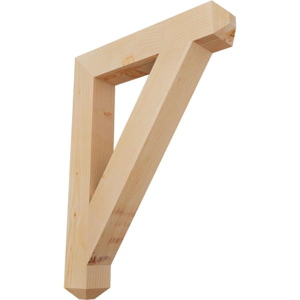 Ekena Millwork 3.5 in. x 32 in. x 24 in. Douglas Fir Traditional Craftsman Smooth Bracket