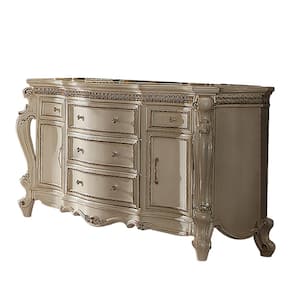 Picardy 5-Drawer Antique Pearl Dresser with 2-Doors (37 H x 22 W x 64 D)