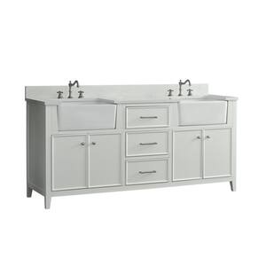 Casey 72 in. W x 22 in. D Bath Vanity in White with Engineered Stone Vanity Top in Ariston White with White Basin