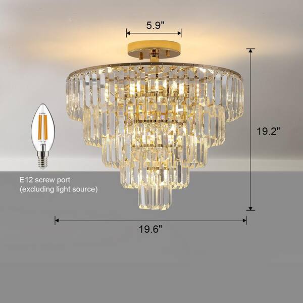 Jushua 10-Light, Golden Crystal Decoration, Chandelier Inverted 