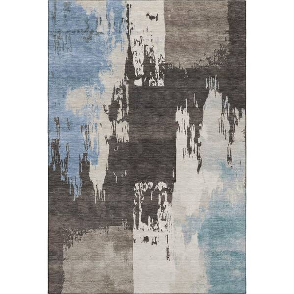 Mayfield Premium Machine Washable Abstract AMF2347 Brown 10 ft. x 14 ft. Area Rug
