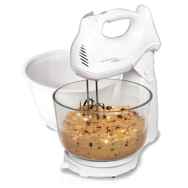 Hamilton Beach Power Deluxe 4 qt. 6-Speed White Stand Mixer with 2-Bowls  64693 - The Home Depot