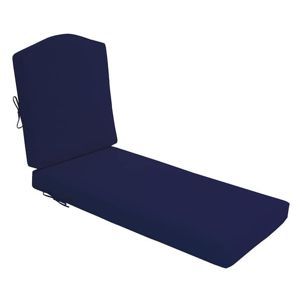 Hampton Bay Laurel Oaks 26 in. x 47.75 in. CushionGuard Two Piece Outdoor Chaise Replacement Cushion in Midnight