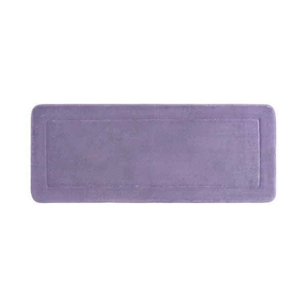 Oliver Brown Wisteria Purple 24 in. x 60 in. Terry Memory Foam Bath Rug